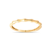 14ct Gold Bamboo - Style Ring – Size N - Kolié Fine Jewellery