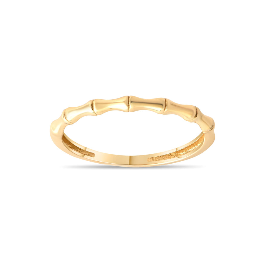 14ct Gold Bamboo - Style Ring – Size N - Kolié Fine Jewellery