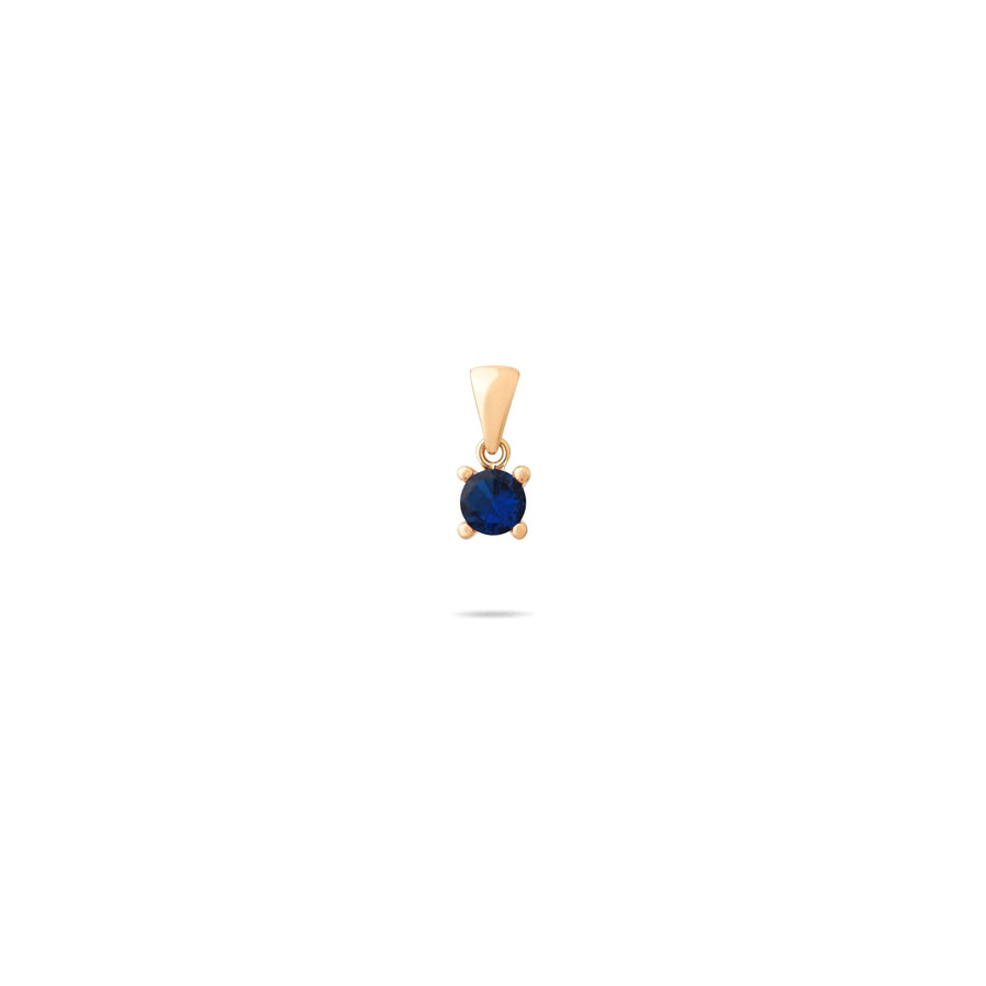 14ct Gold Birthstone Pendant Necklace, Tiny Cubic Zirconia Charm, Personalised Gift for Her - Kolié