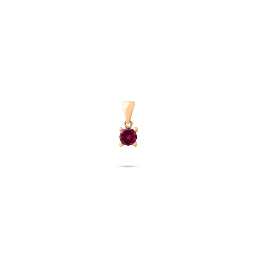 14ct Gold Birthstone Pendant Necklace, Tiny Cubic Zirconia Charm, Personalised Gift for Her - Kolié
