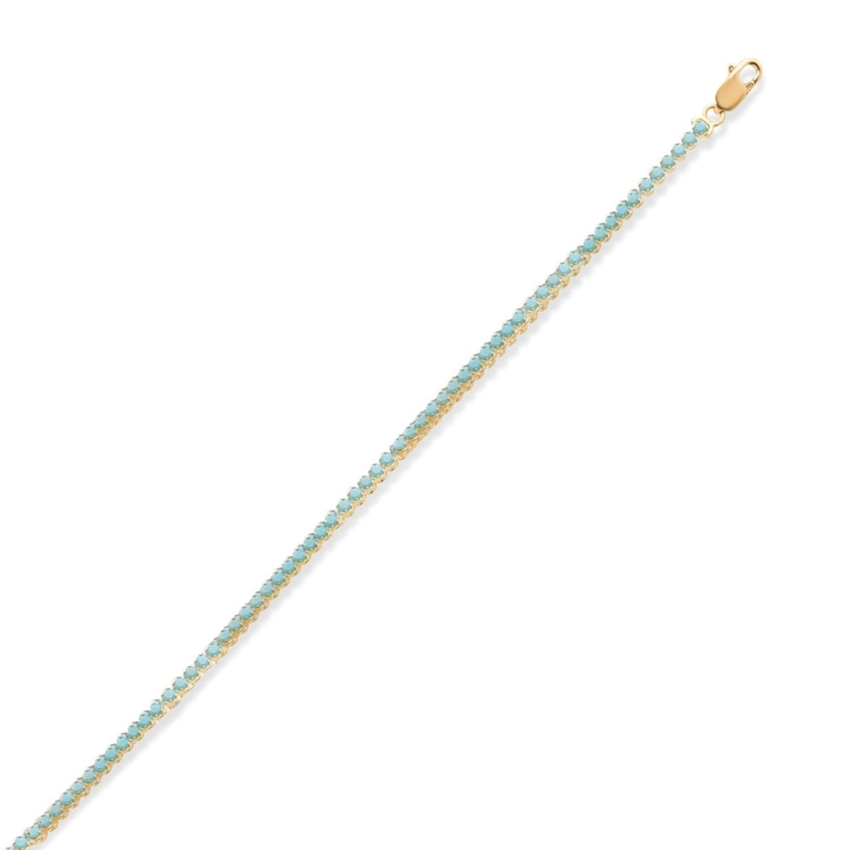 14ct Gold Blue Cubic Zirconia Tennis Bracelet for Women – Elegant 14 Carat Gold Bracelet, Perfect Gift for Her - Kolié