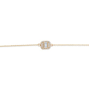 14ct Gold Bracelet with Cubic Zirconia | Adjustable 18+2cm Chain | Edinburgh Hallmarked Jewellery - Kolié