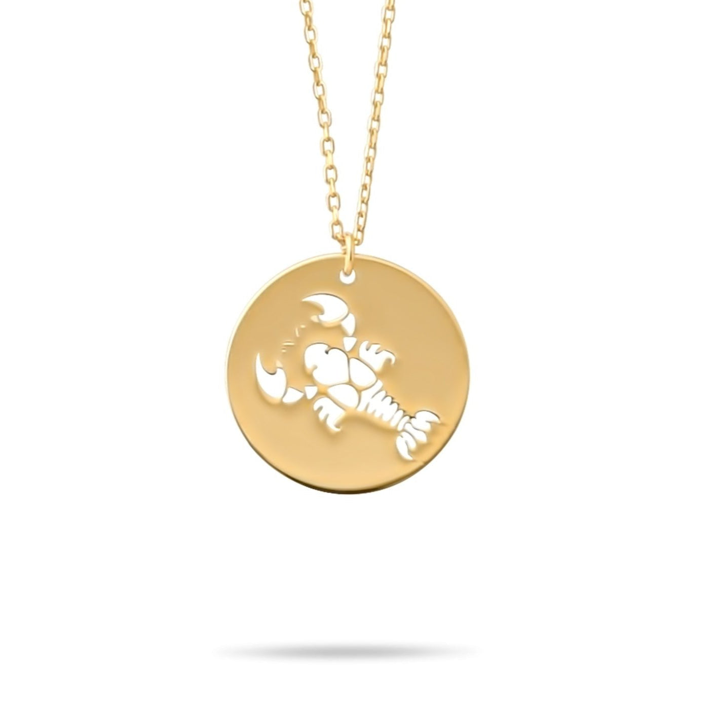 14ct Gold Cancer Zodiac Pendant Necklace with Chain | Astrology Birthday Jewellery for Women & Teens | Hallmarked Gift - Kolié