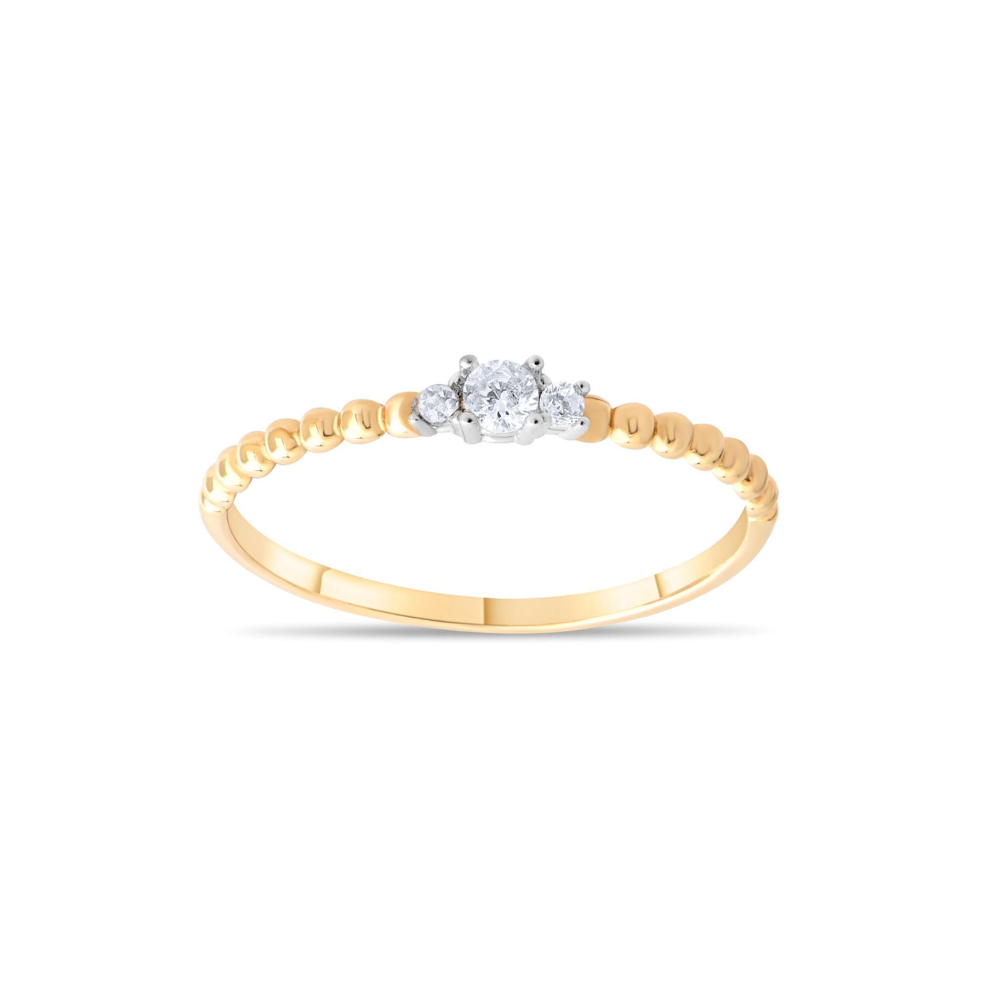 14ct Gold CZ Trio Ring – Size N - Kolié Fine Jewellery