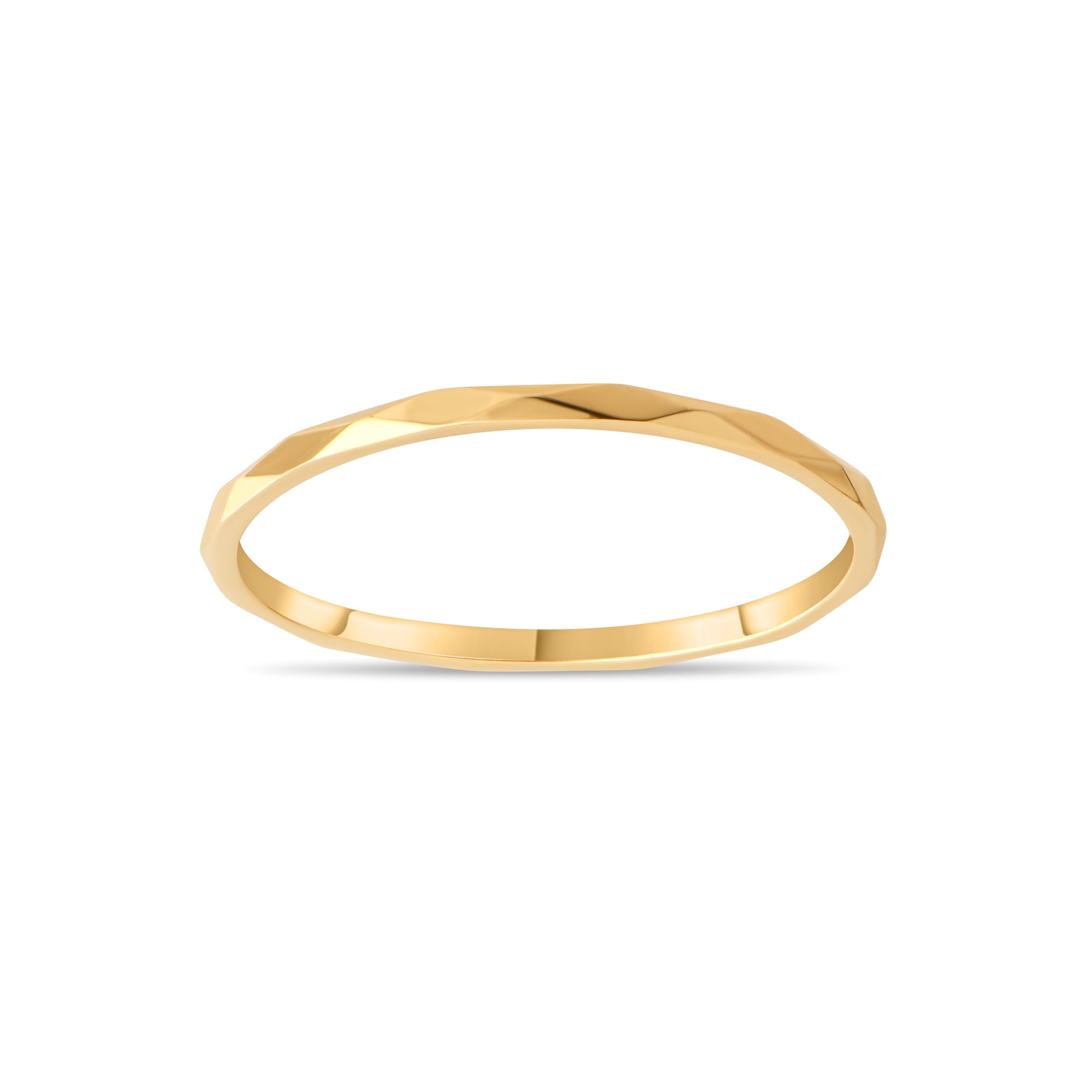 14ct Gold Faceted Ring – Size P - Kolié Fine Jewellery