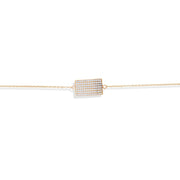 14ct Gold Rectangular Pave - Set CZ Bracelet – Minimalist Elegance for Women, Adjustable Chain - Kolié