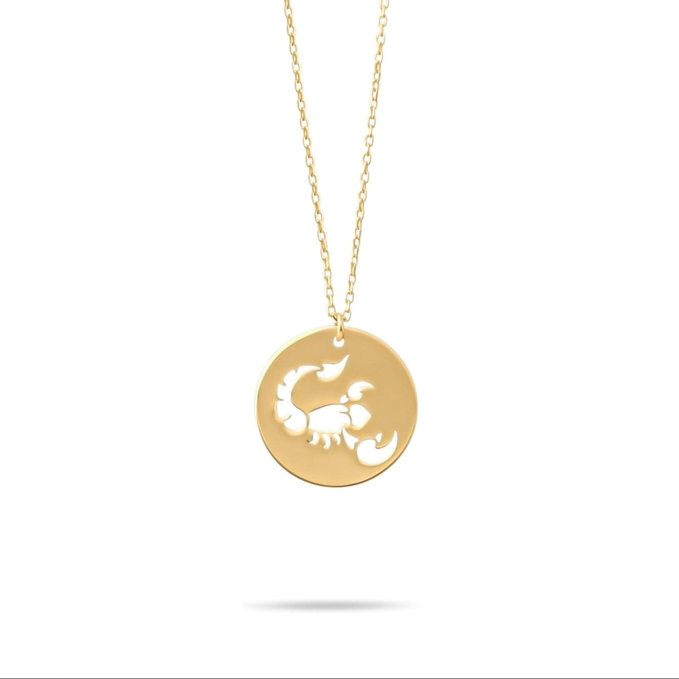 14ct Gold Scorpio Necklace, Zodiac Star Sign Pendant, Hallmarked, Chain Included - Kolié