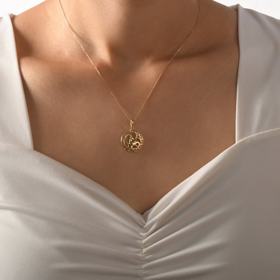 14ct Gold Taurus Zodiac Pendant – Astrology Gift for Women - Pendant Only - Kolié