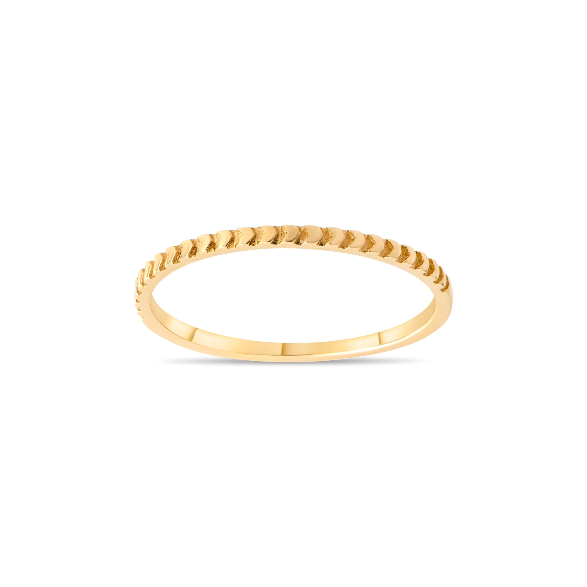 14ct Gold Textured Band Ring – Size N - Kolié Fine Jewellery