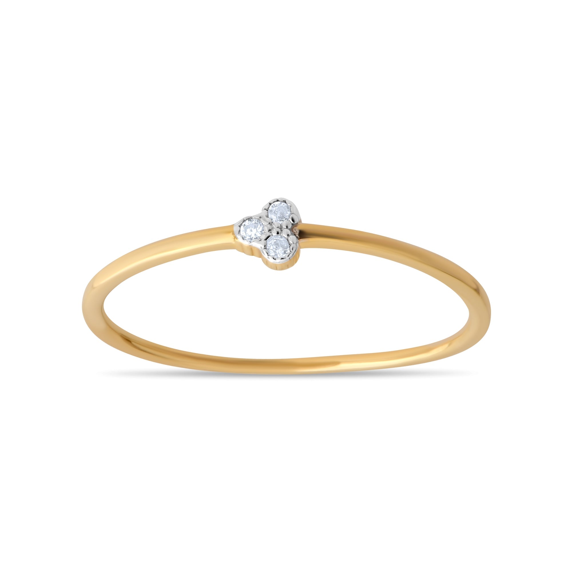 14ct Gold Trio CZ Ring – Size O - Kolié Fine Jewellery