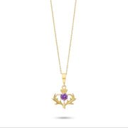 9ct Gold Thistle Pendant with Cubic Zirconia – Fine Scottish Jewellery - Kolié