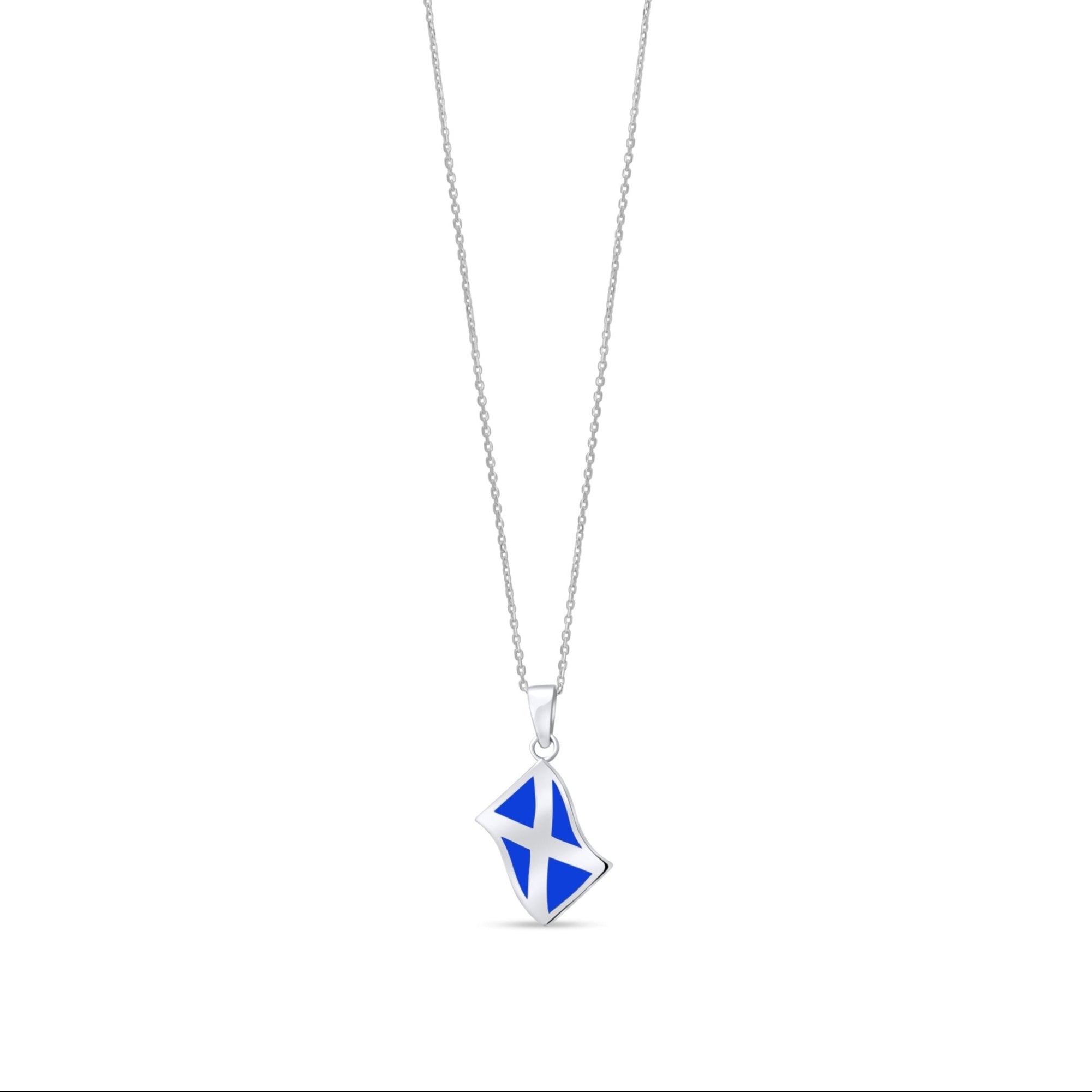9ct White Gold Scottish Flag Pendant – St. Andrew’s Cross by Kolié Edinburgh - Kolié
