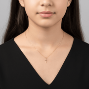 Children’s Gold Cross Pendant – 9ct & 14ct Solid Yellow Gold | Tiny Christian Necklace Charm for Boys & Girls | Baptism & Christening Gift - Kolié Fine Jewellery