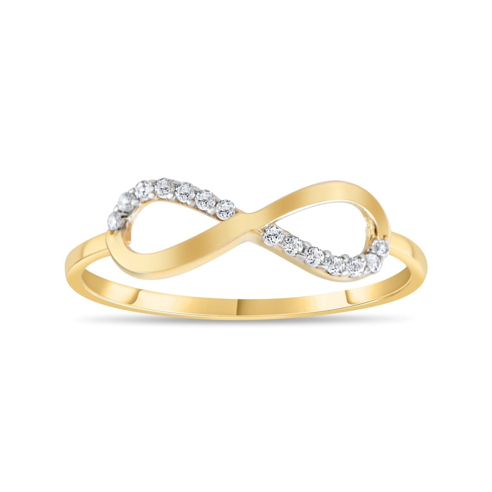 Kolié 14ct Yellow Gold Infinity Ring with Zirconia - Endless Elegance - Kolié