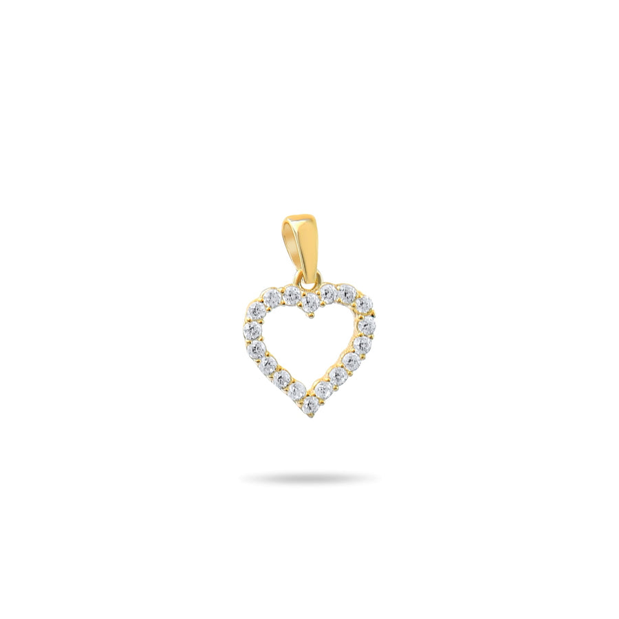 Kolié 9ct Gold Open Heart Zirconia Pendant - Love Illuminated - Pendant Only - Kolié
