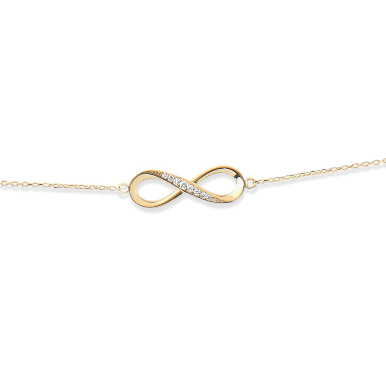 Kolié 9ct Solid Gold Infinity Bracelet with Zirconia - Timeless Elegance - Kolié