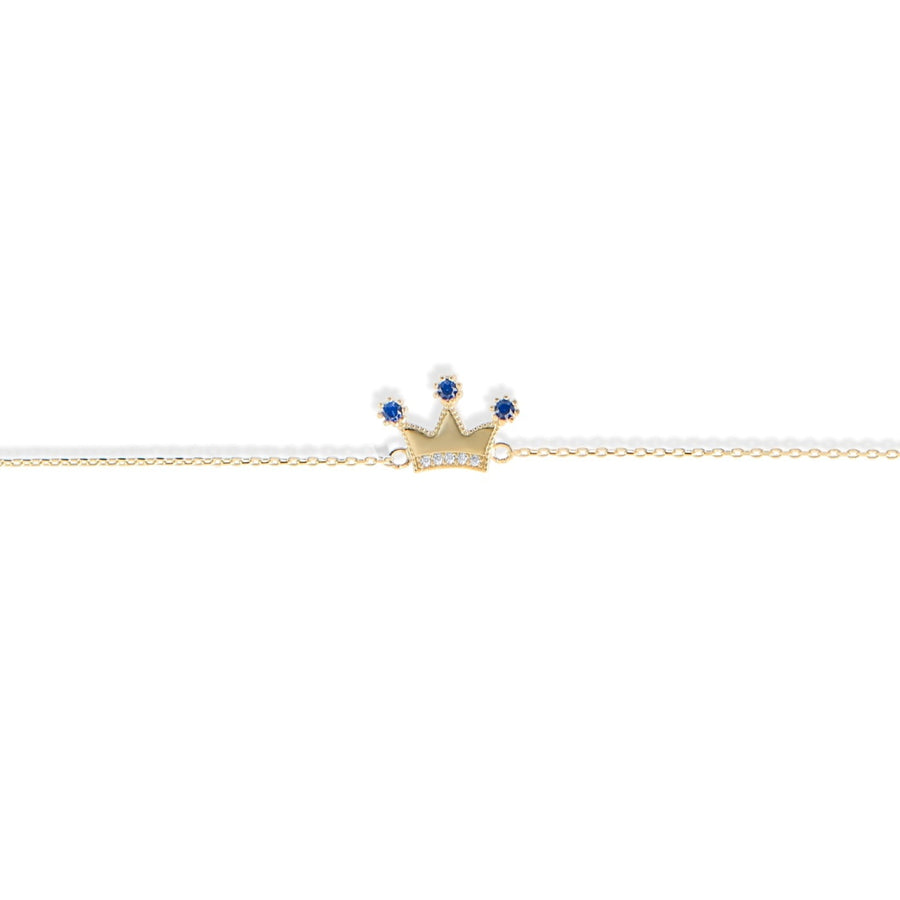 Kolié 9ct Solid Gold Regal Crown Zirconia Bracelet - Royal Splendor - Kolié