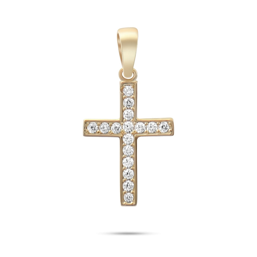 Kolié 9ct Yellow Gold Cross Pendant with Cubic Zirconia - Radiance of Faith - Pendant Only - Kolié