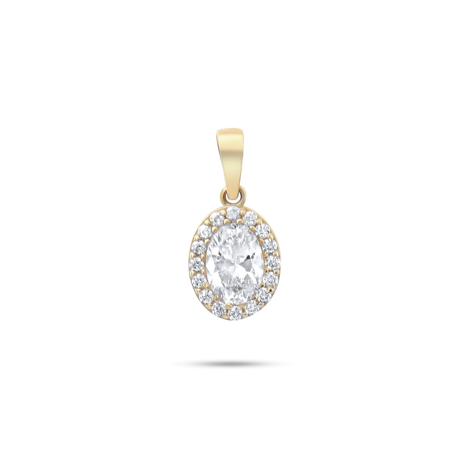 Kolié 9ct Yellow Gold Oval Zirconia Pendant - Timeless Splendor - Pendant Only - Kolié