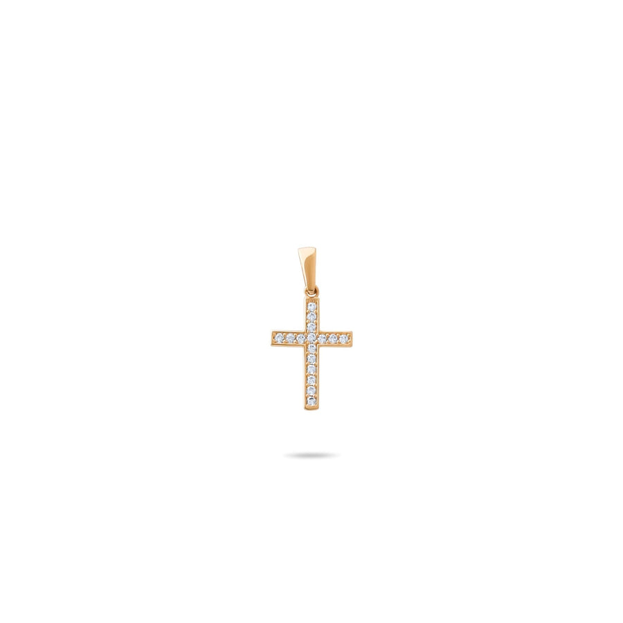 Kolié 9ct/14ct Yellow Gold Cross Pendant with Cubic Zirconia - Radiance of Faith - Pendant Only - Kolié