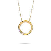 Kolié Gold Circle Necklace with Zirconia - Elegance in Full Circle - Kolié