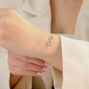 Gold Infinity Bracelet with CZ- 9ct/14ct Solid Gold