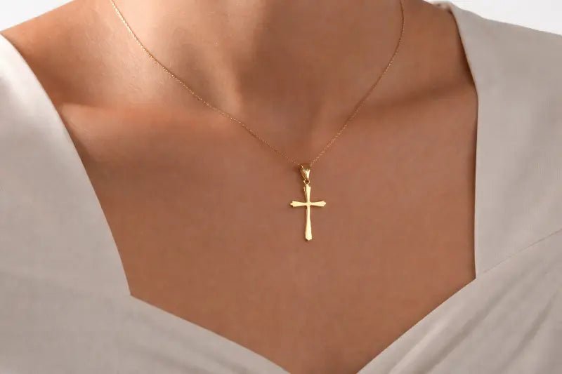How to Choose the Perfect Gold Cross Necklace (Size, Gold Type & Style Guide) - Kolié Fine Jewellery