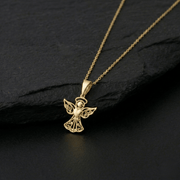 14ct Gold Angel Pendant – Detailed Guardian Angel - Pendant Only - Kolié Fine Jewellery