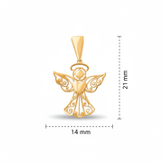 14ct Gold Angel Pendant – Detailed Guardian Angel - Pendant Only - Kolié Fine Jewellery