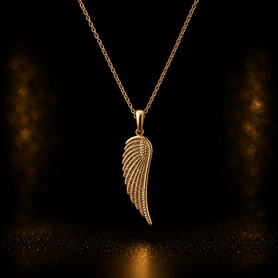 14ct Gold Angel Wing Pendant - Pendant Only - Kolié Fine Jewellery
