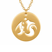 14ct Gold Aquarius Necklace, Zodiac Star Sign Pendant, Hallmarked Chain Included - Kolié Fine Jewellery