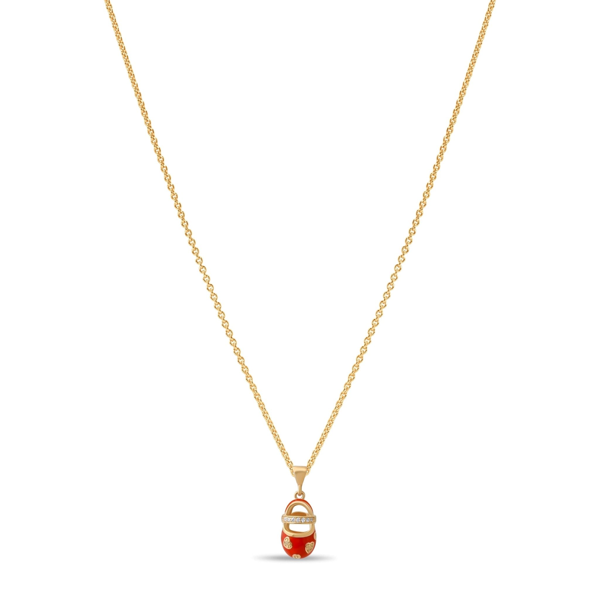 14ct Gold Baby Shoe Pendant for Girls | Red Enamel Charm | Adorable Gift|Pendant Only - Kolié