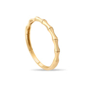 14ct Gold Bamboo - Style Ring – Size N - Kolié Fine Jewellery
