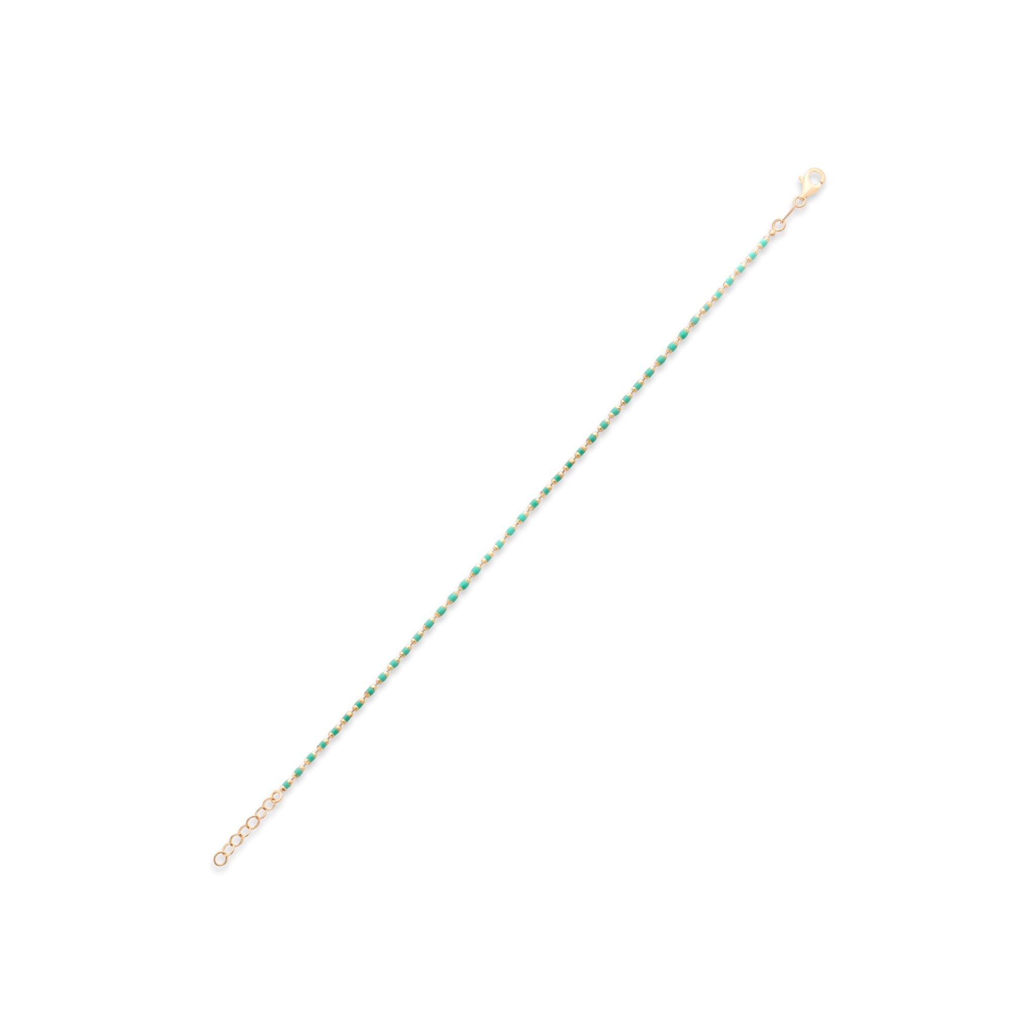 14ct Gold Beaded Bracelet with Red, Green, Blue, and Purple Stones | Minimalist Bracelet - Kolié