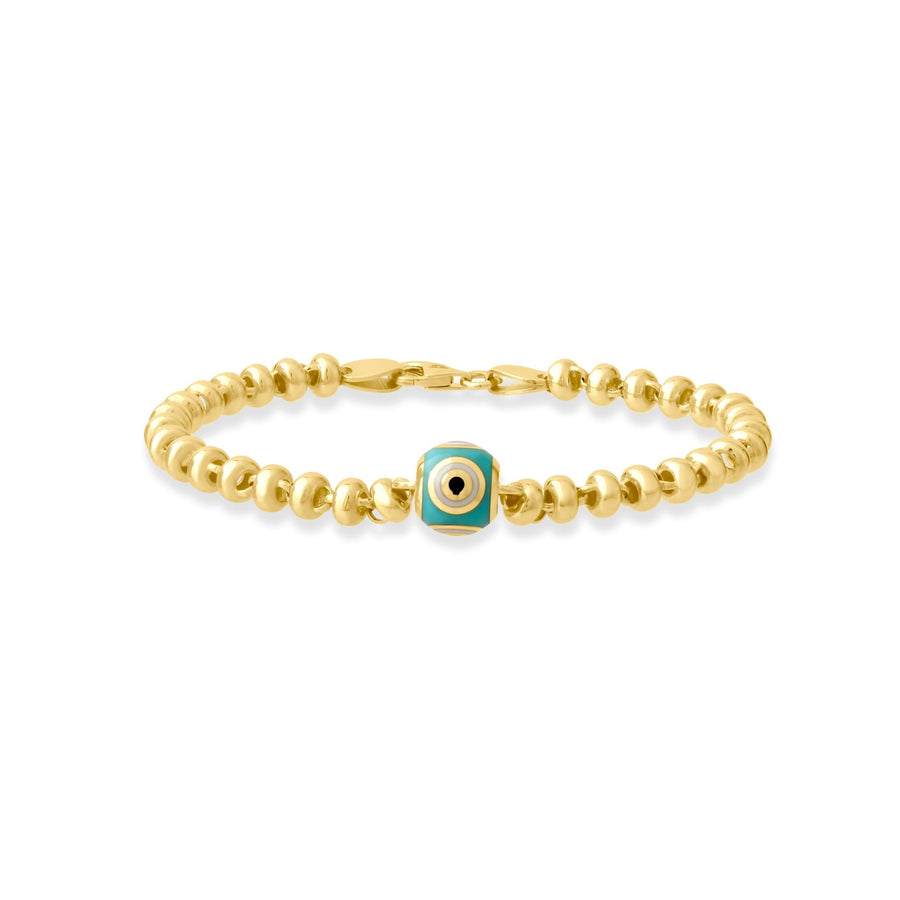 14ct Gold Beaded Evil Eye Bracelet - Kolié Fine Jewellery