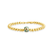 14ct Gold Beaded Evil Eye Bracelet - Kolié Fine Jewellery