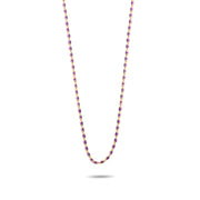 14ct Gold Beaded Necklace with Colour Variants | Red, Green, Blue, and Purple Gemstones - Kolié