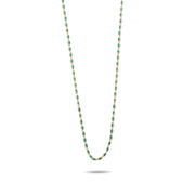 14ct Gold Beaded Necklace with Colour Variants | Red, Green, Blue, and Purple Gemstones - Kolié