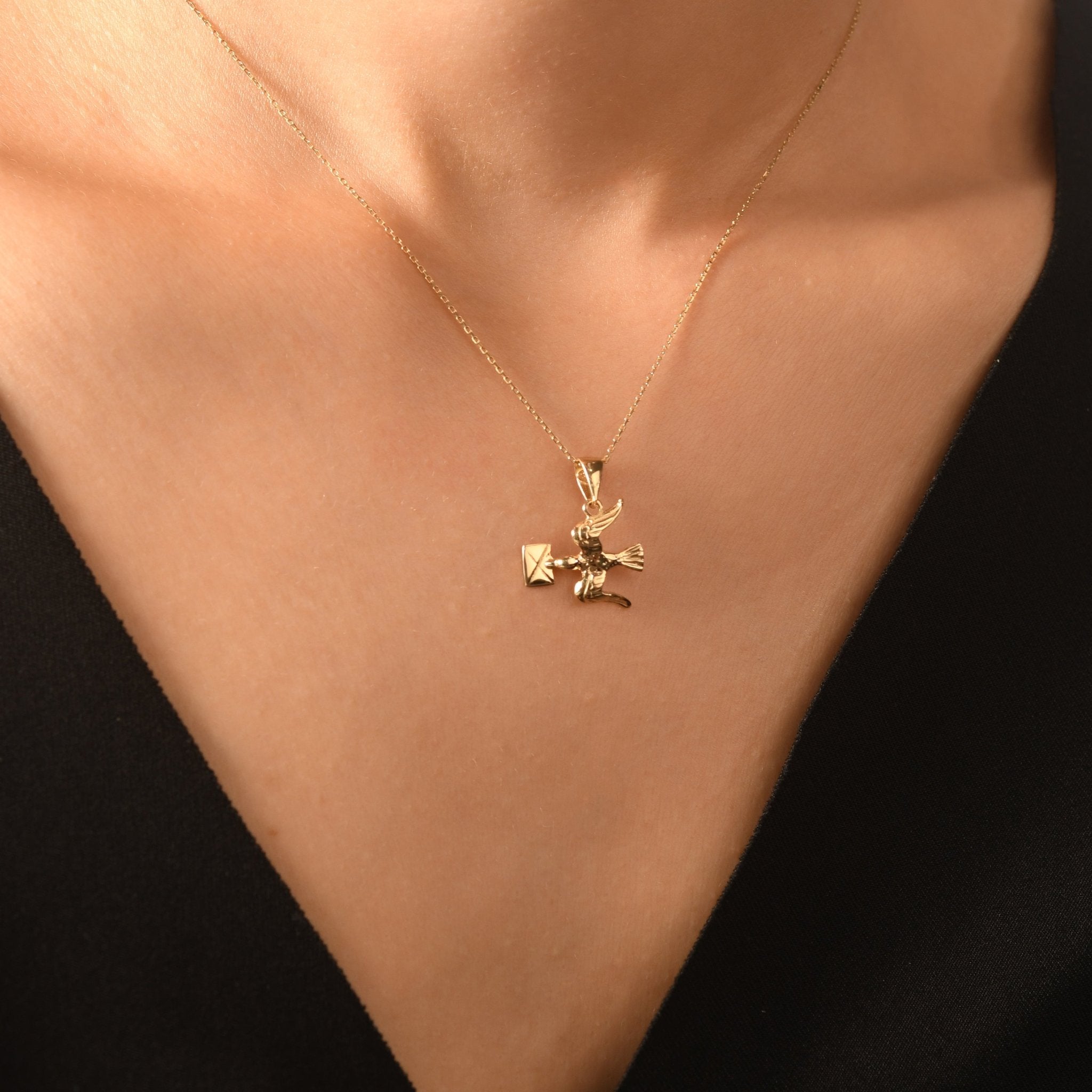 14ct Gold Bird with Letter Pendant - Pendant Only - Kolié