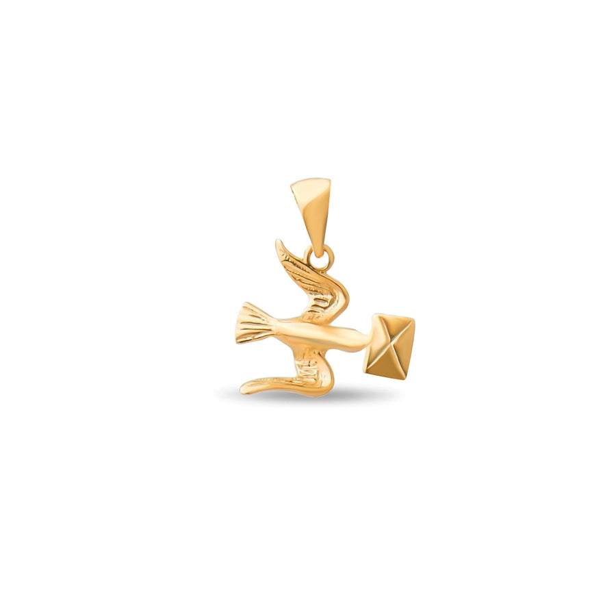 14ct Gold Bird with Letter Pendant - Pendant Only - Kolié