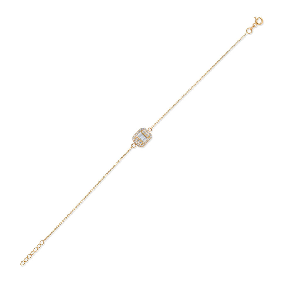 14ct Gold Bracelet with Cubic Zirconia | Adjustable 18+2cm Chain | Edinburgh Hallmarked Jewellery - Kolié