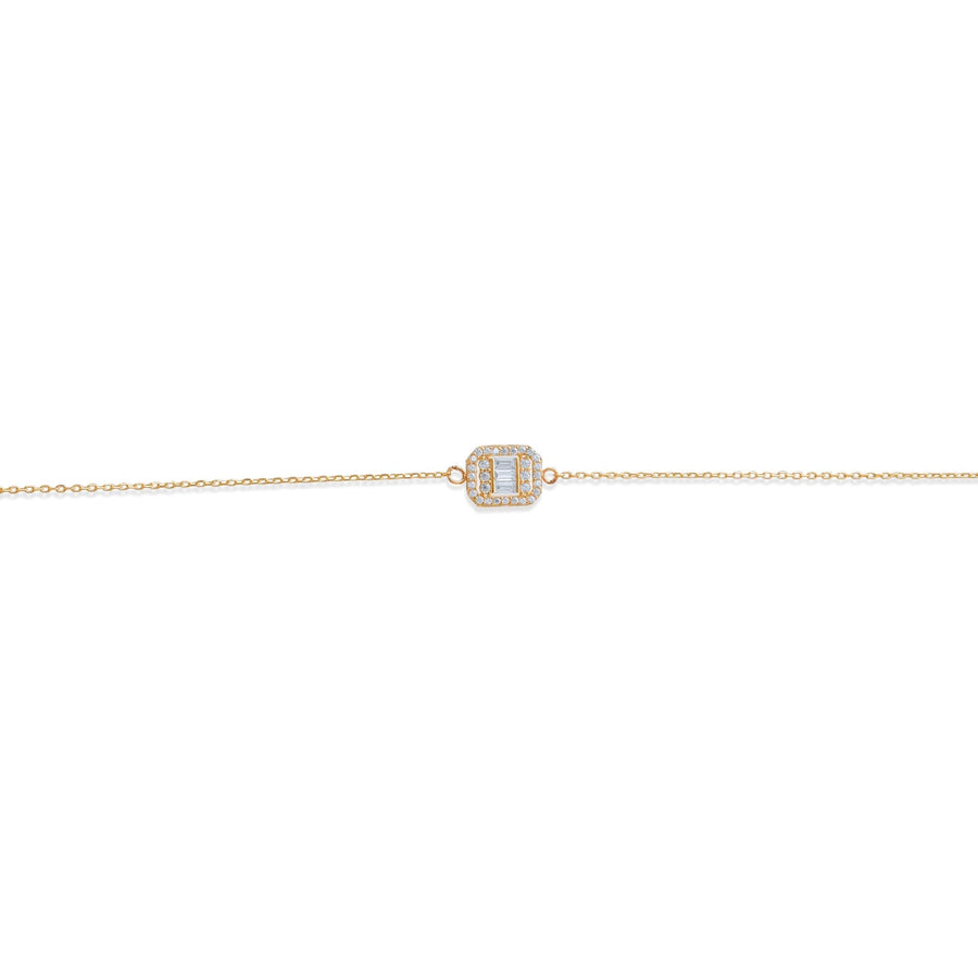 14ct Gold Bracelet with Cubic Zirconia | Adjustable 18+2cm Chain | Edinburgh Hallmarked Jewellery - Kolié