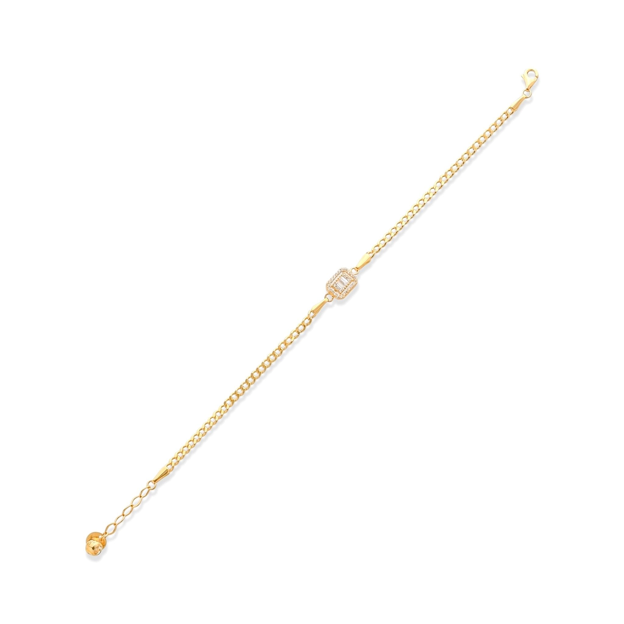14ct Gold Bracelet with Emerald - Cut CZ - Kolié Fine Jewellery