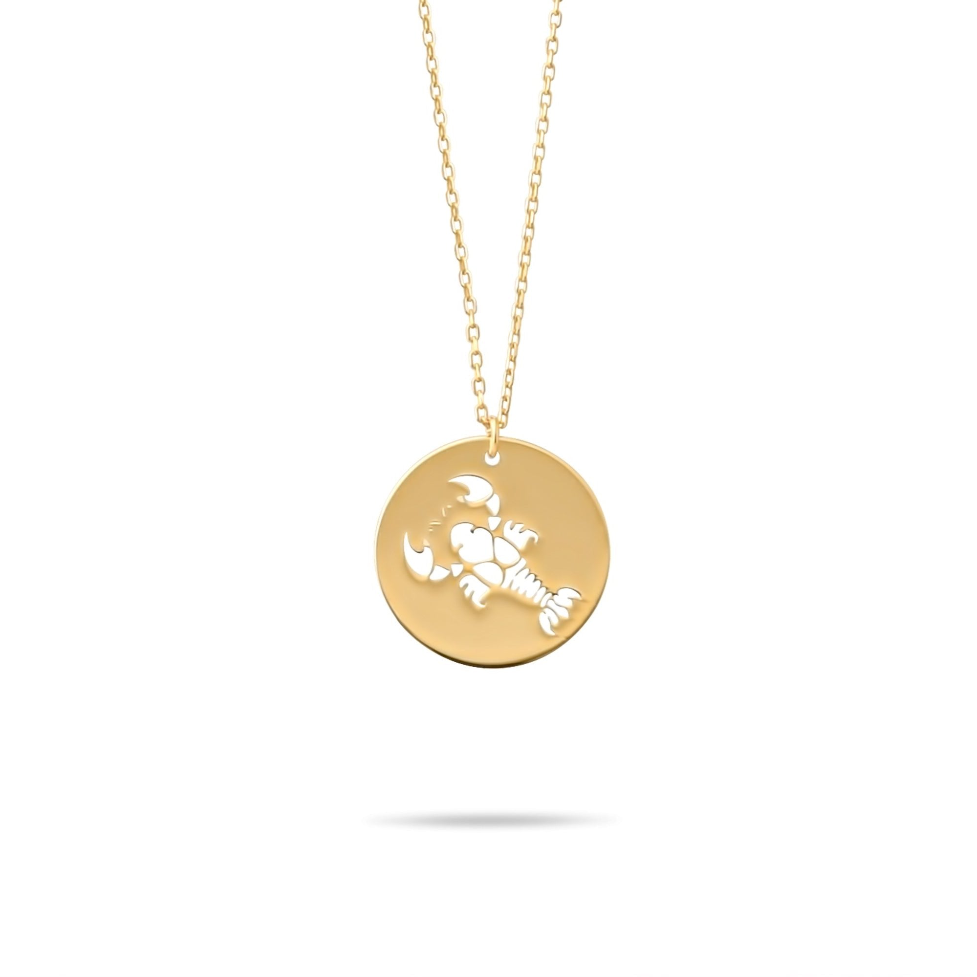 14ct Gold Cancer Zodiac Pendant Necklace with Chain | Astrology Birthday Jewellery for Women & Teens | Hallmarked Gift - Kolié