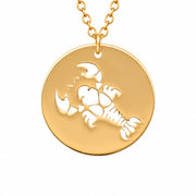 14ct Gold Cancer Zodiac Pendant Necklace with Chain - Kolié Fine Jewellery