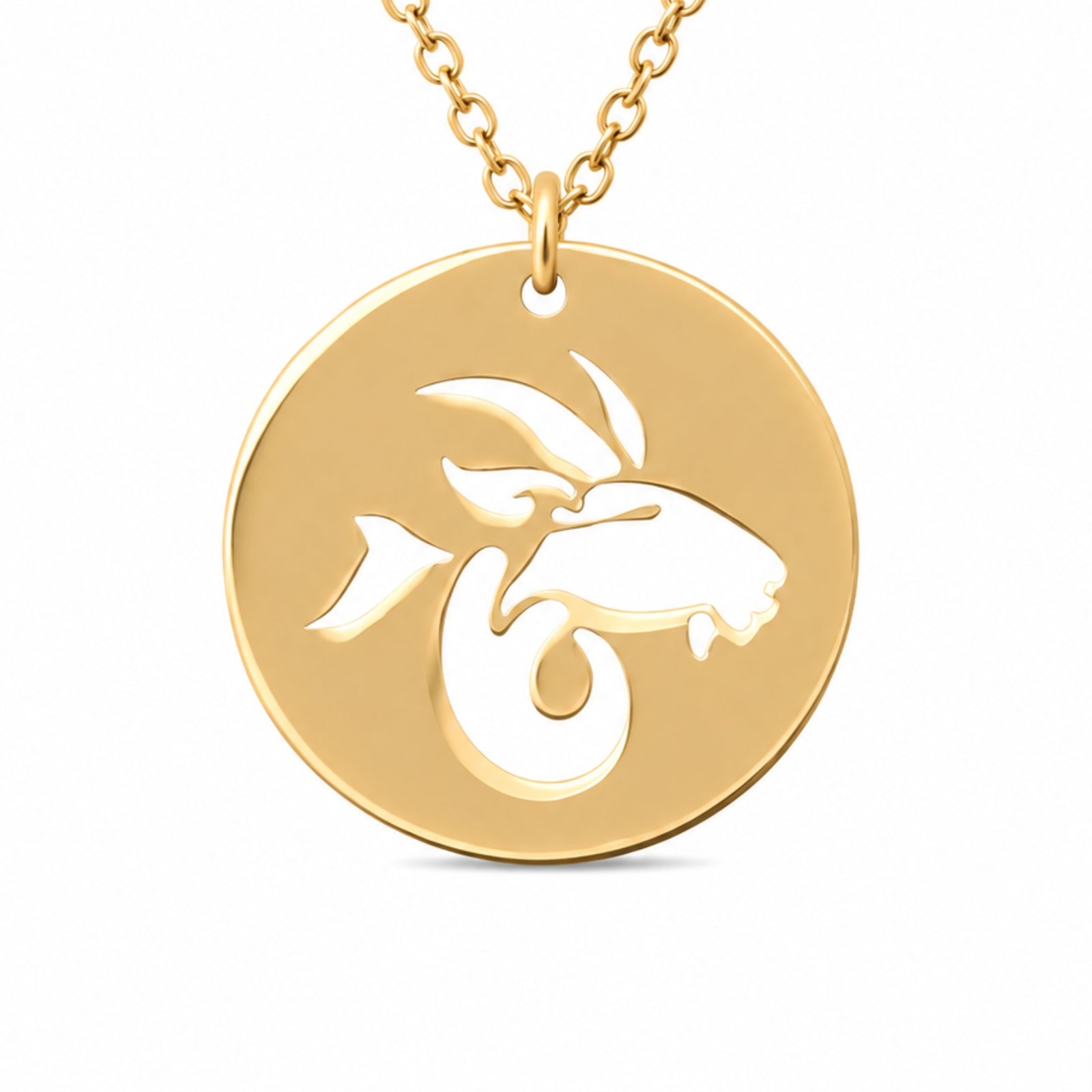 14ct Gold Capricorn Zodiac Pendant Necklace with Chain - Kolié Fine Jewellery