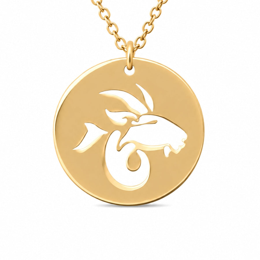 14ct Gold Capricorn Zodiac Pendant Necklace with Chain - Kolié Fine Jewellery