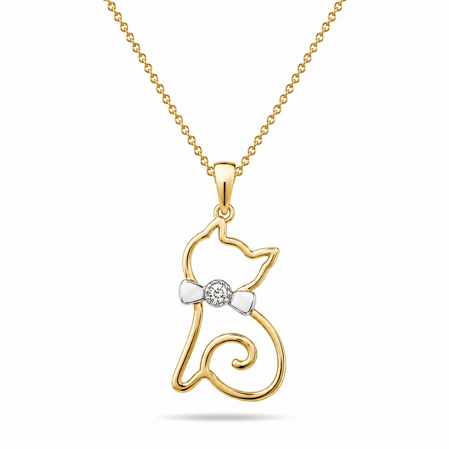 14ct Gold Cat Pendant – Pendant Only - Kolié Fine Jewellery