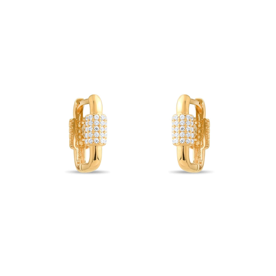 14ct Gold Cubic Zirconia Hoop Earrings, Dainty Modern Hoops for Women, Elegant Everyday Jewellery, Gift for Her - Kolié