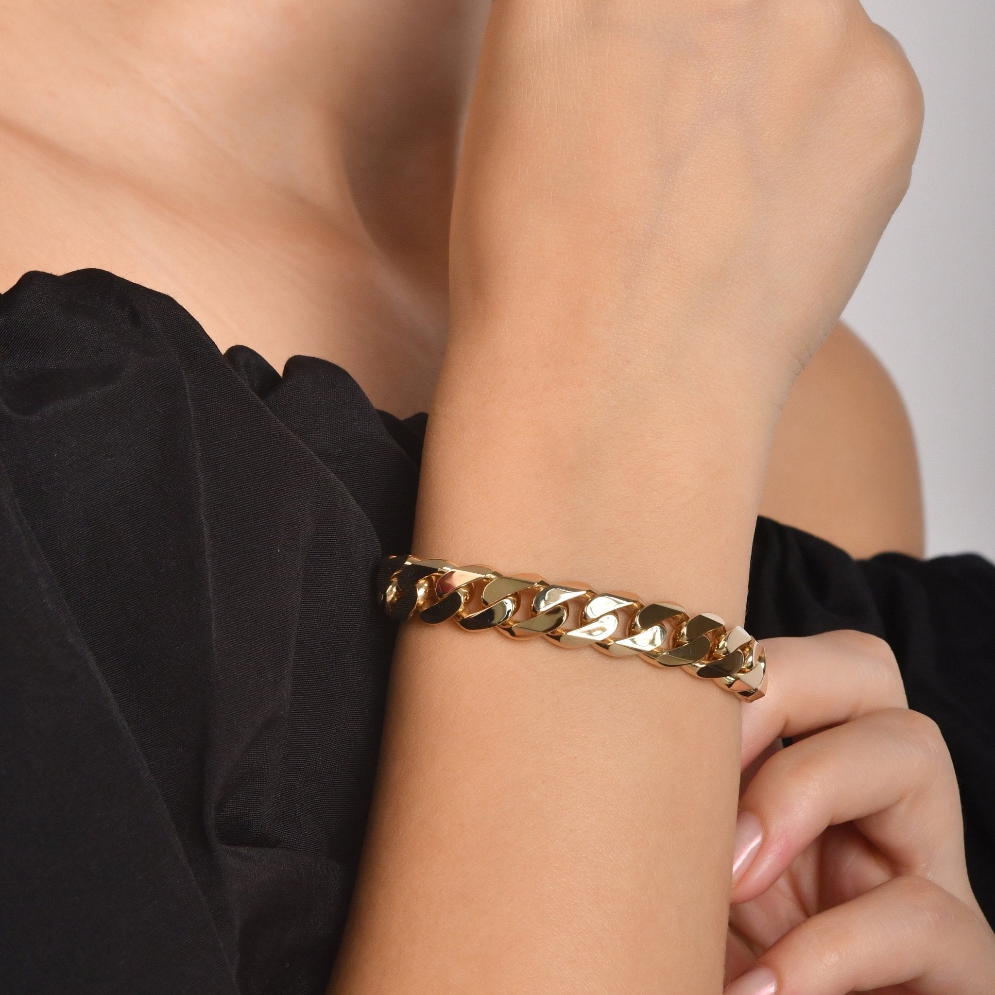 14ct Gold Curb Chain Bracelet - Kolié Fine Jewellery